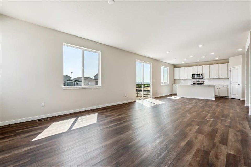 A large empty living room.
