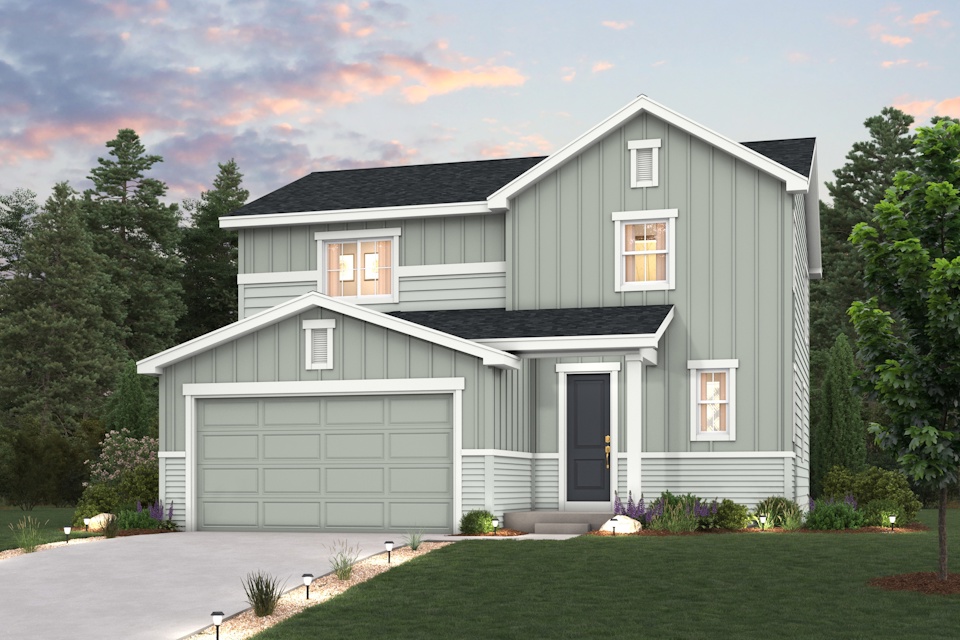 A house with a garage.