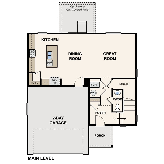 Diagram, engineering drawing. Mackenzie Floorplan, Main Level