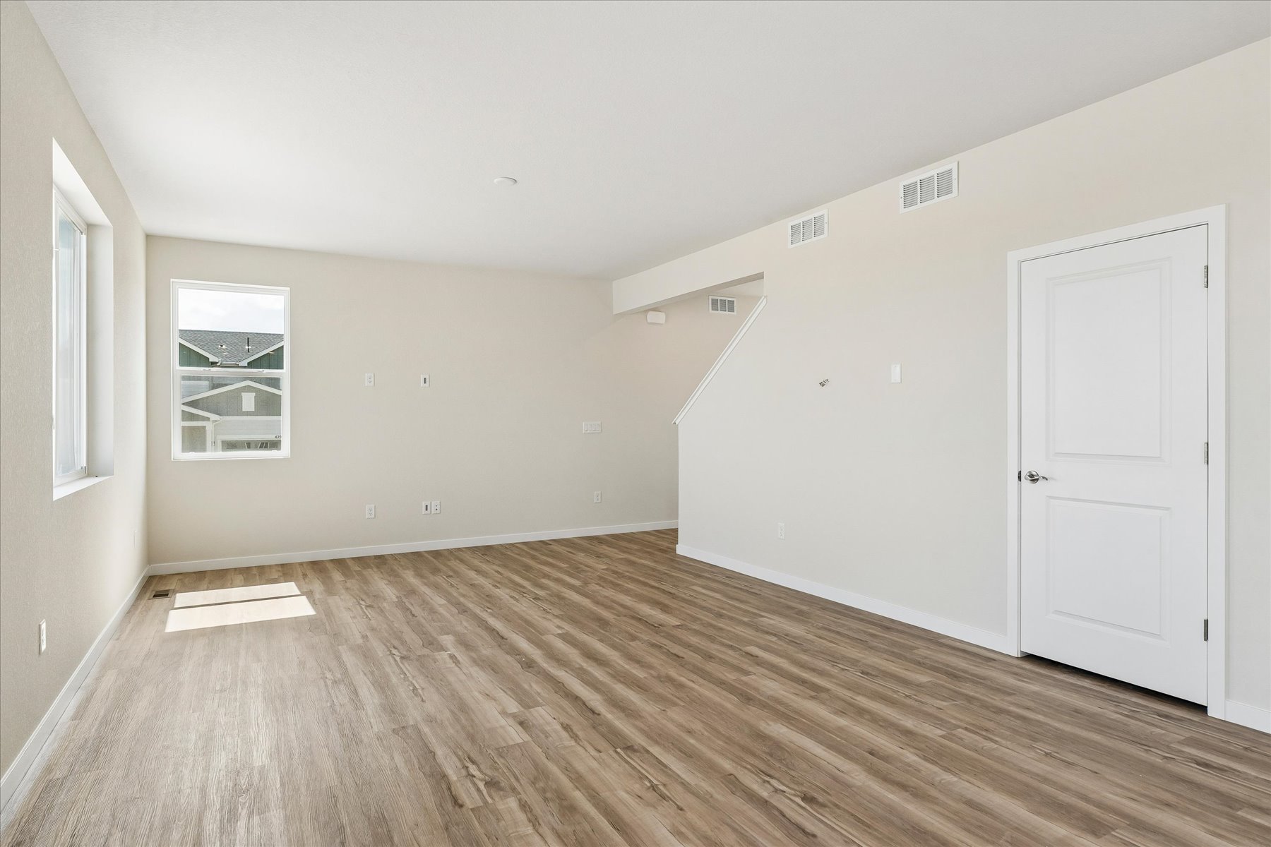 A room with white doors.