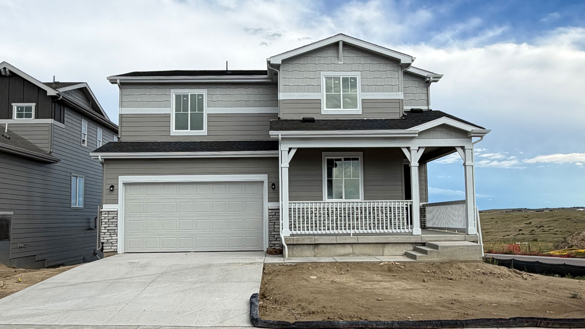 A house with a garage.