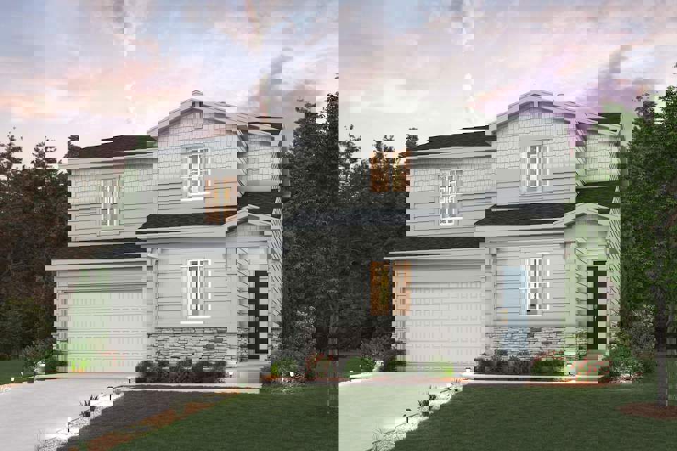 A house with a garage.