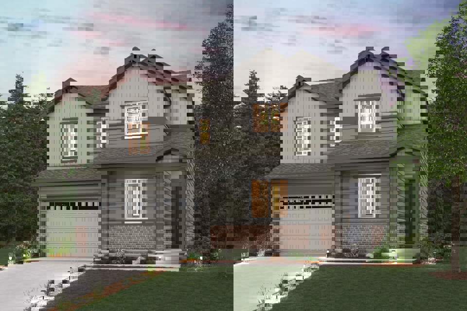 A house with a garage.