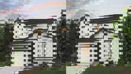 A house with a driveway.