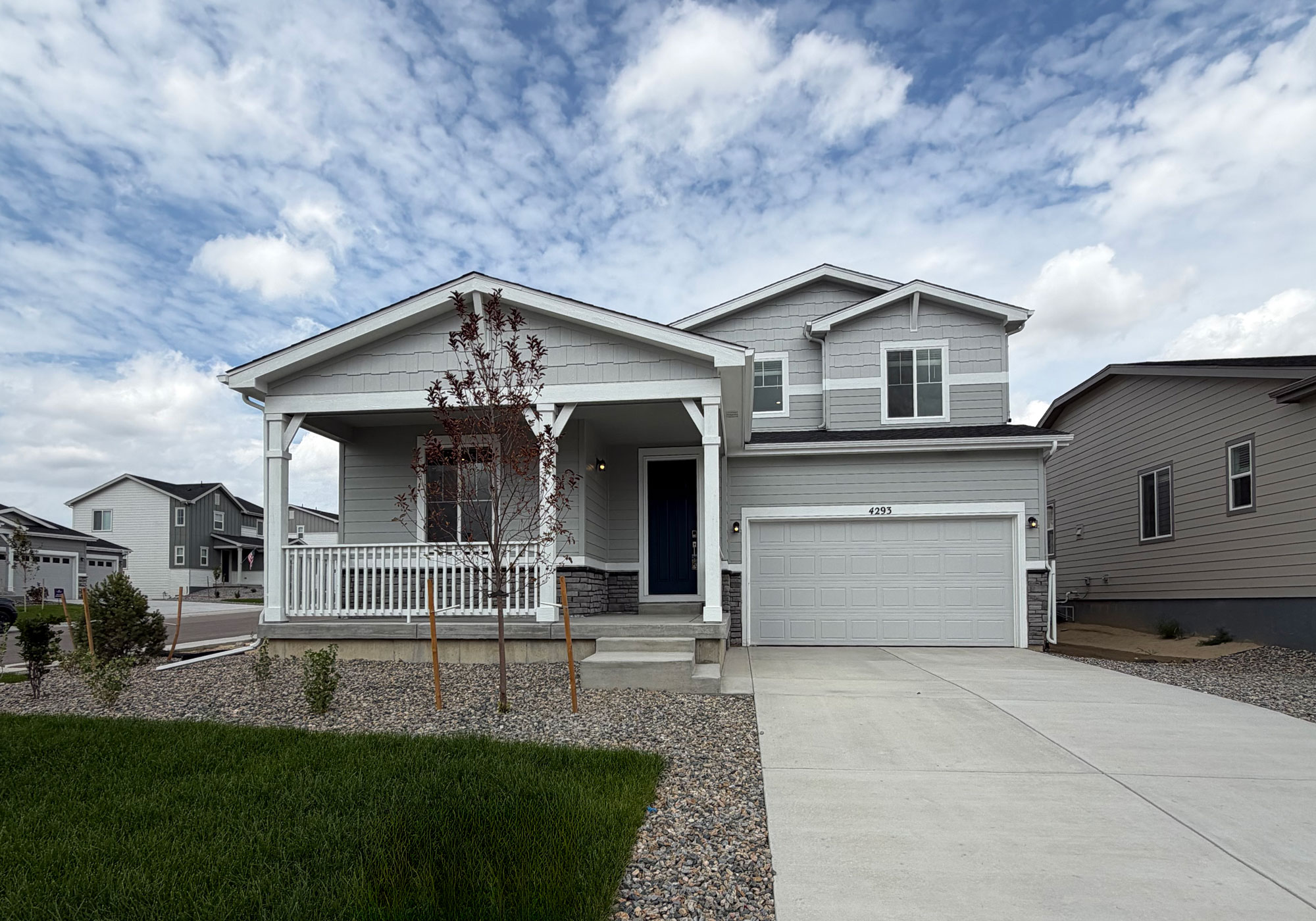 A house with a garage.