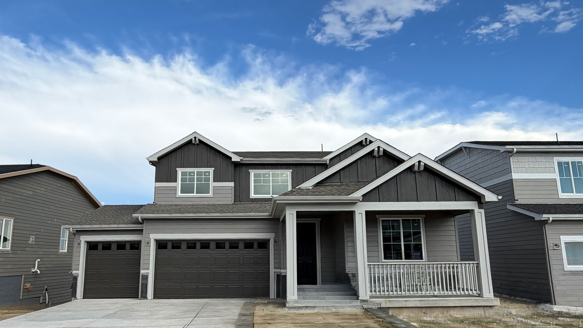 A house with a garage.