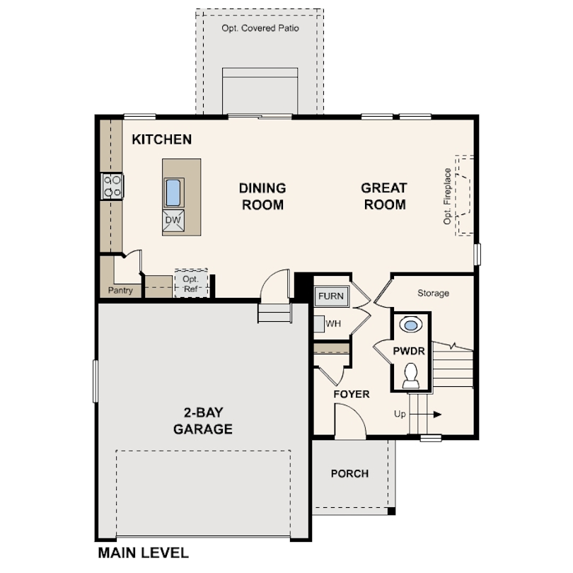 Diagram, engineering drawing. Mackenzie Plan Main Level