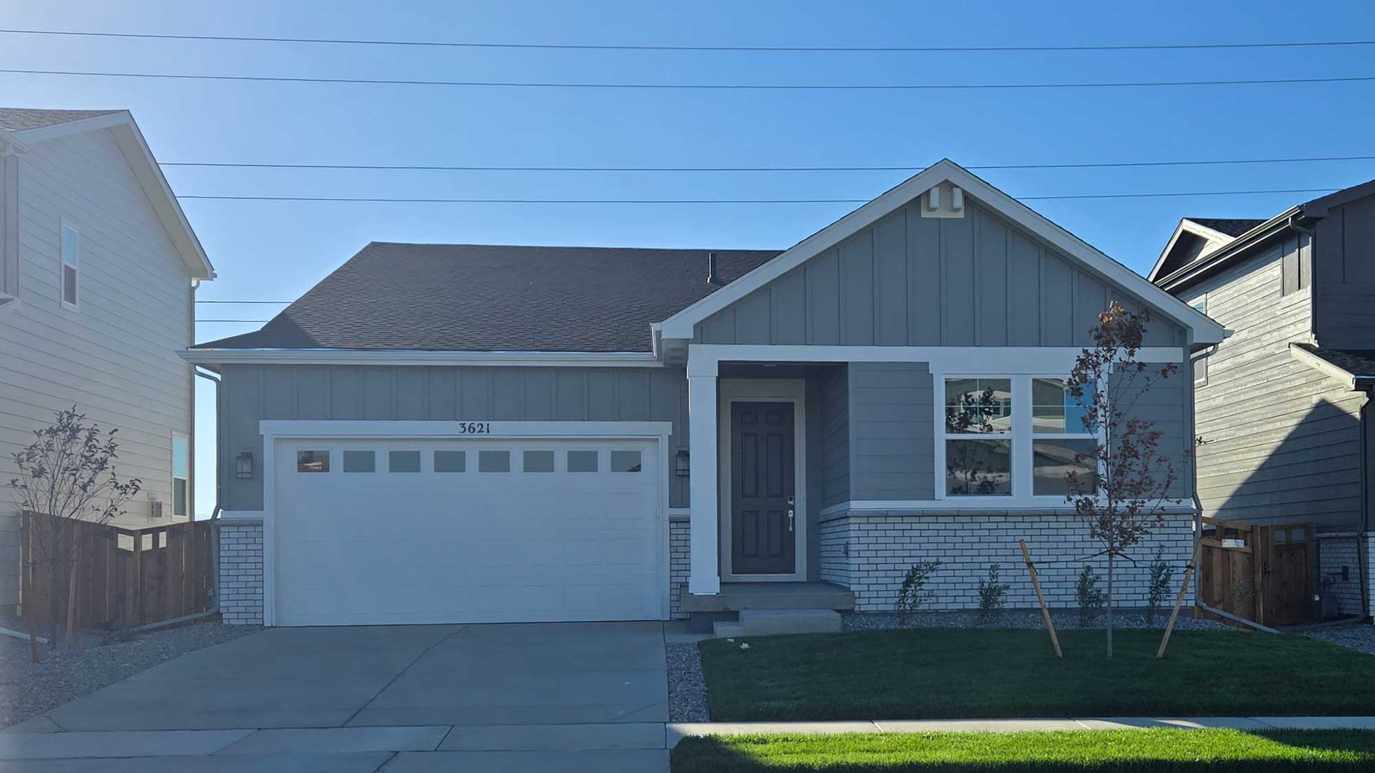 A house with a garage.