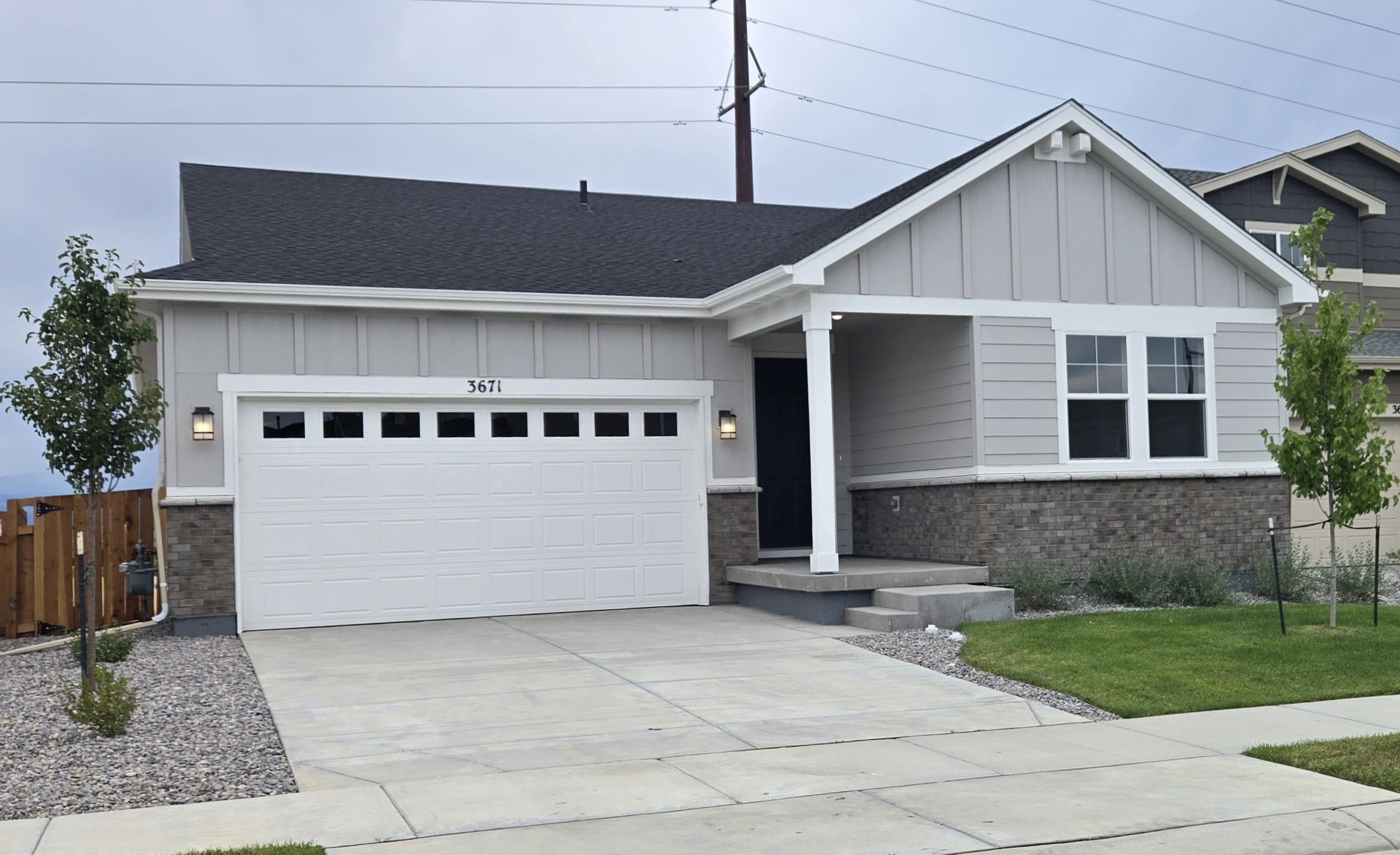 A house with a garage.