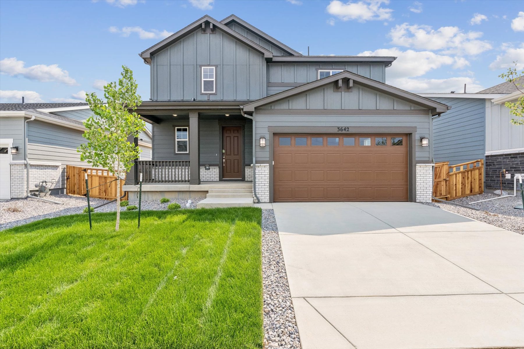 A house with a garage.