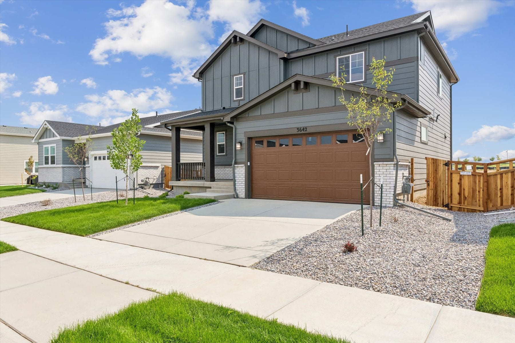 A house with a driveway.