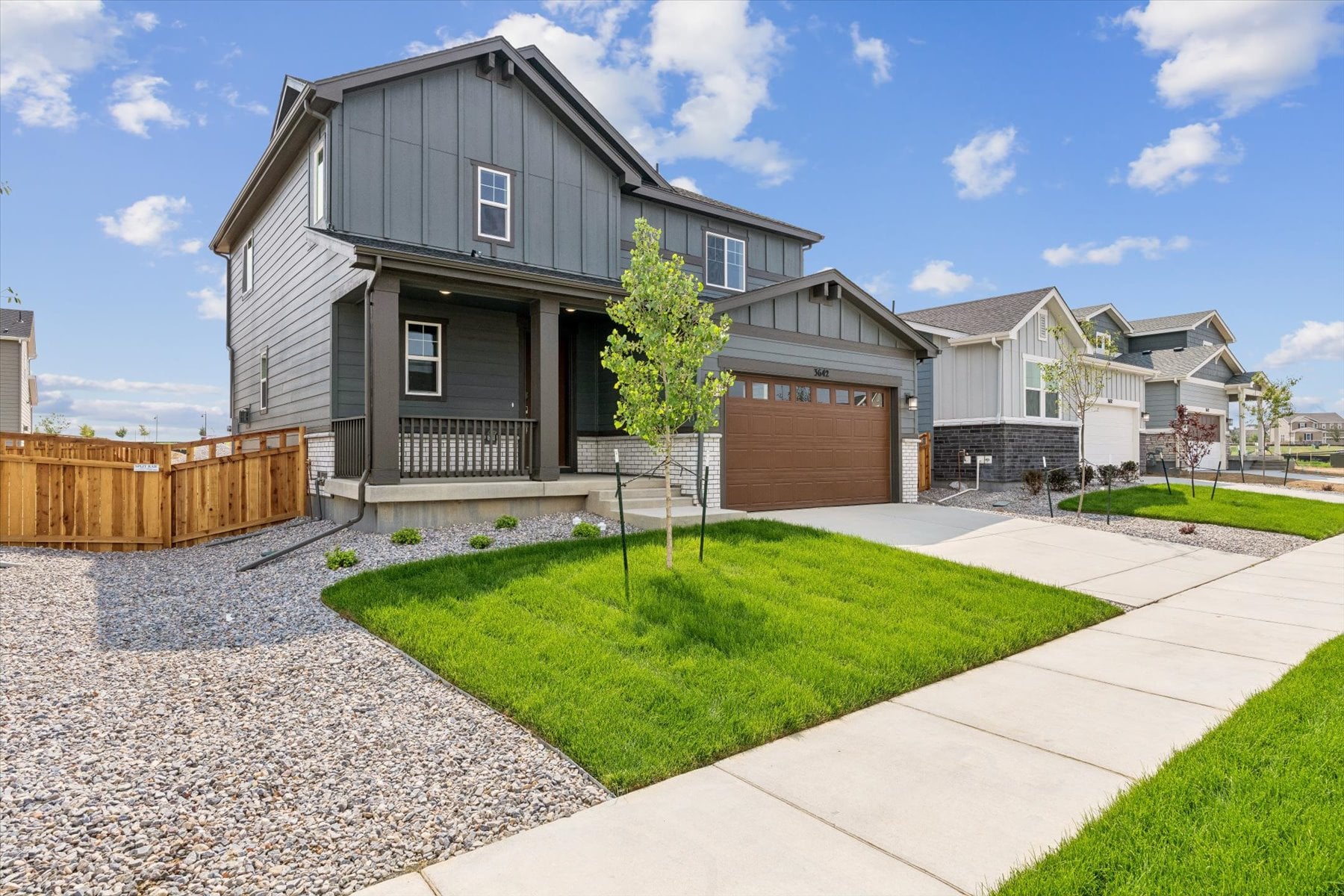A house with a driveway.