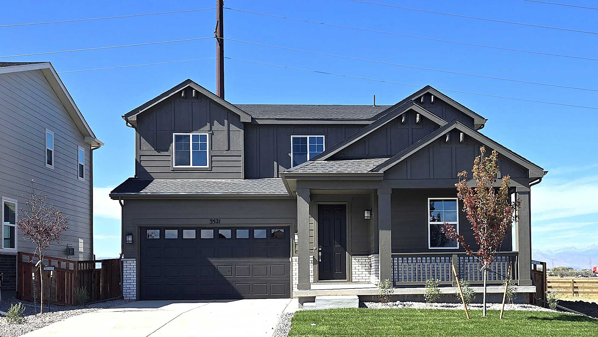 A house with a garage.