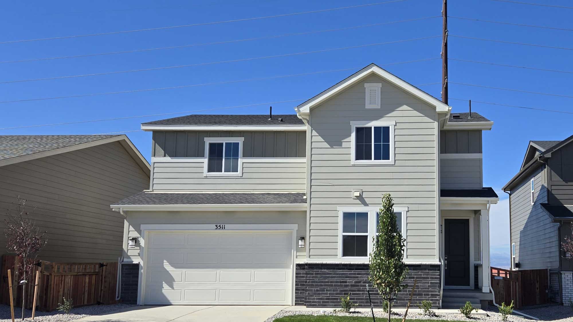 A house with a garage.