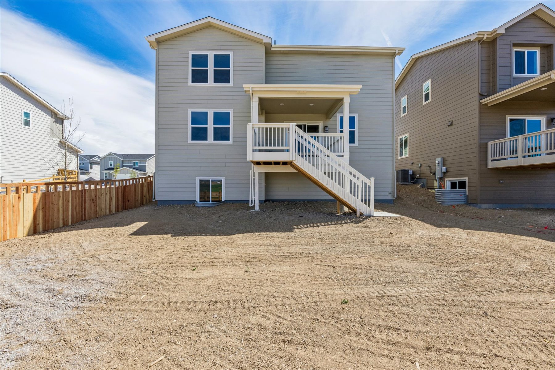 A house with a deck.