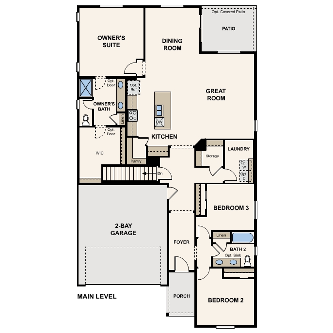 Diagram, engineering drawing. Livingston Floorplan, Main Level
