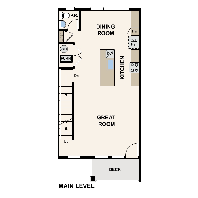 Diagram, engineering drawing. 303 Floorplan, Main Level