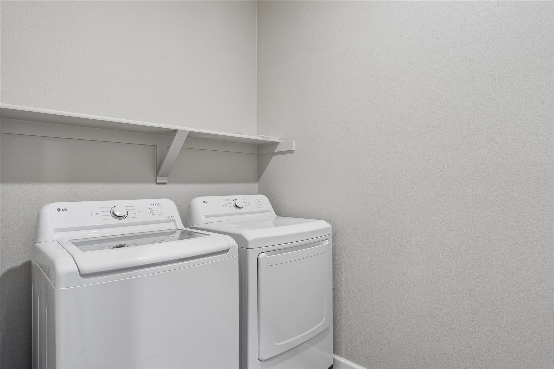 A washing machine and dryer.