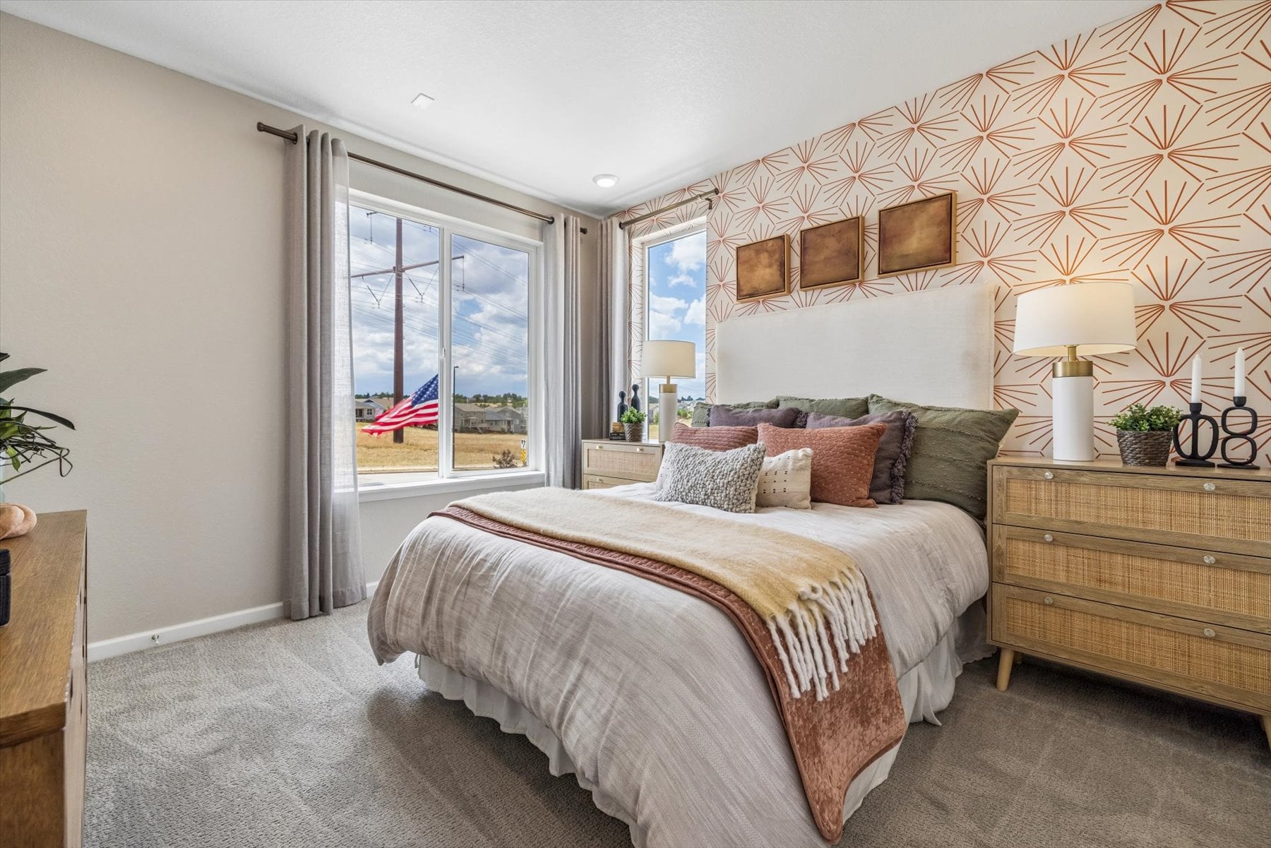A bed in a room.