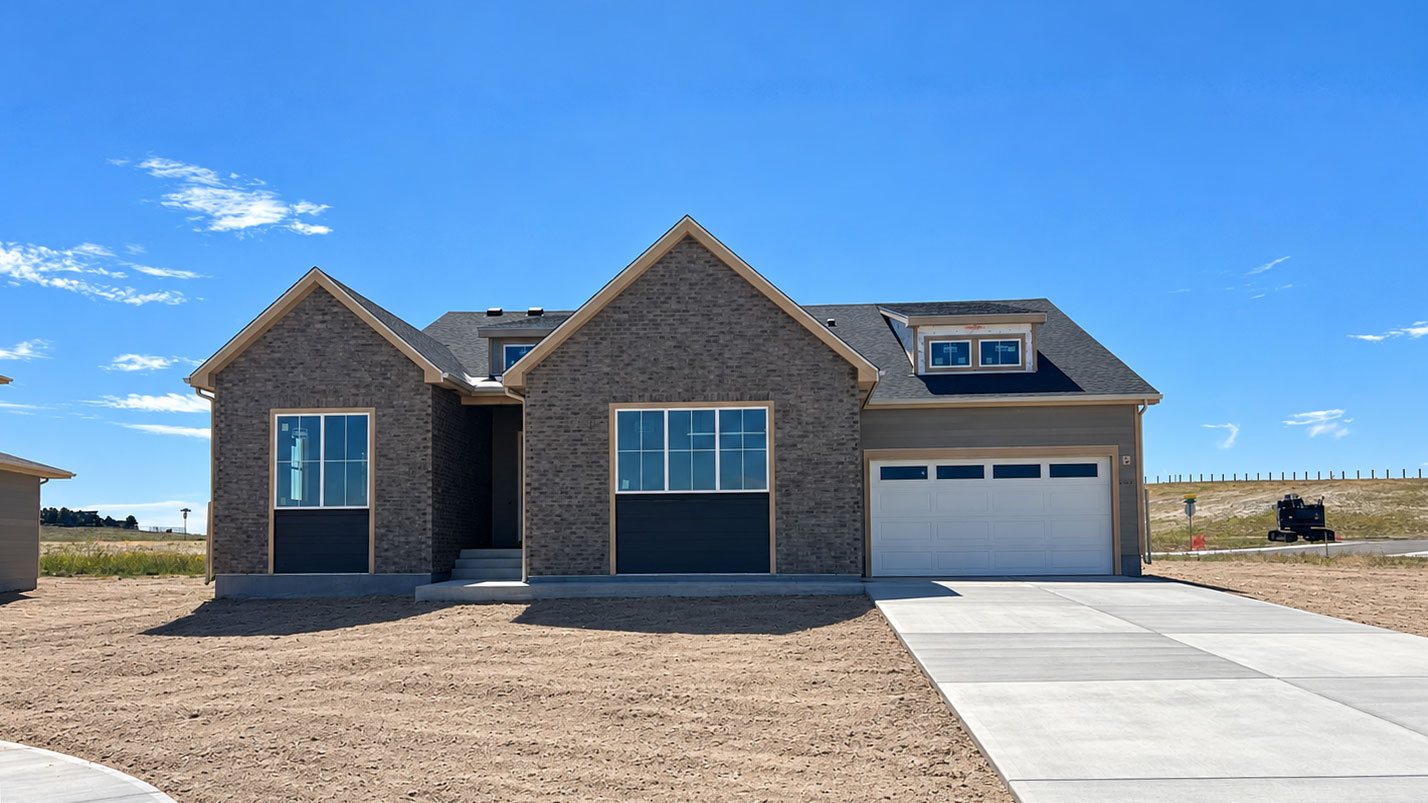 A house with a garage.