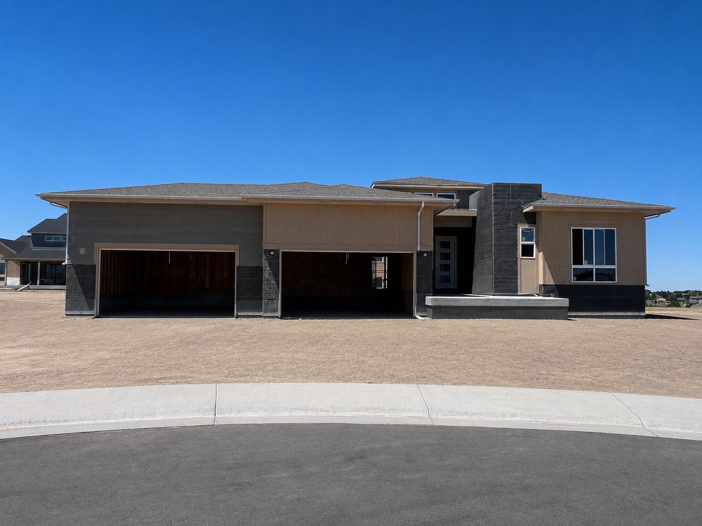 A house with a garage.