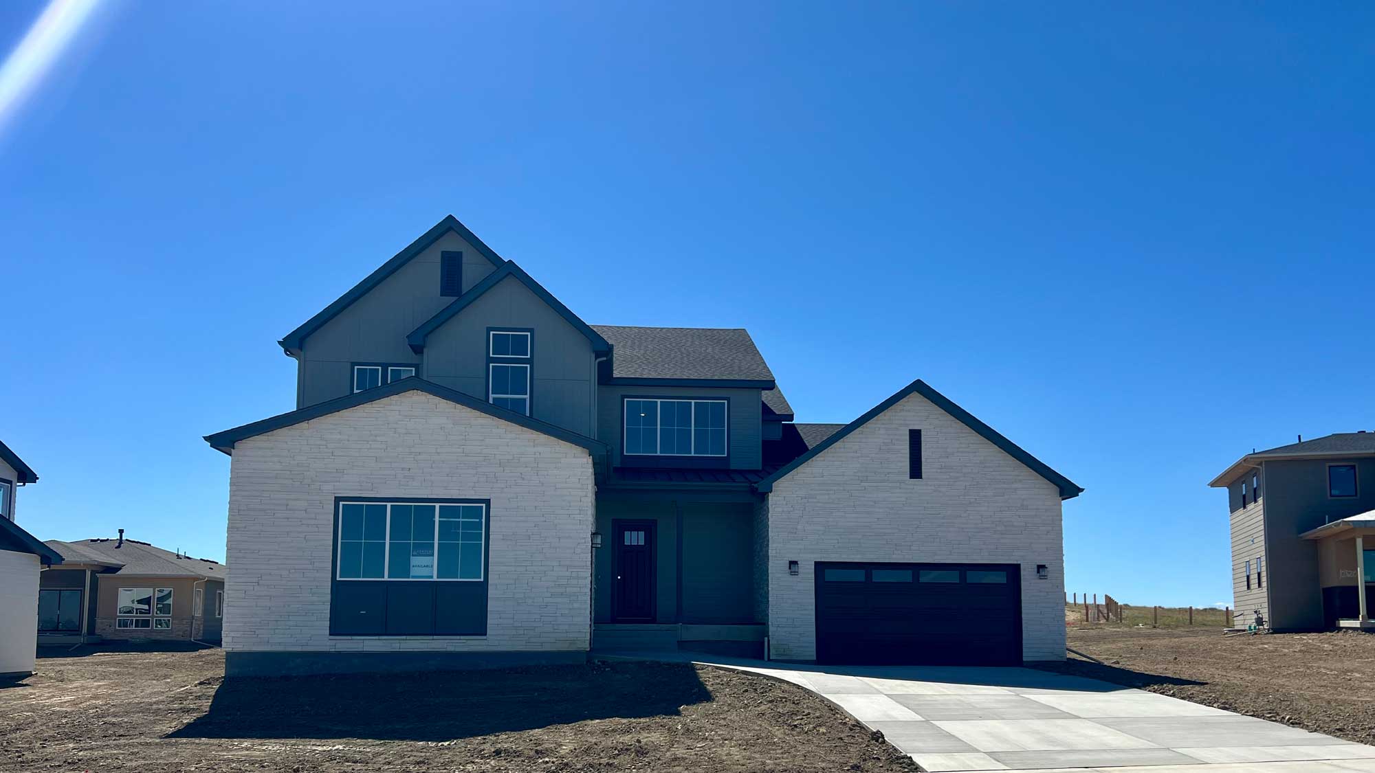 A house with a garage.