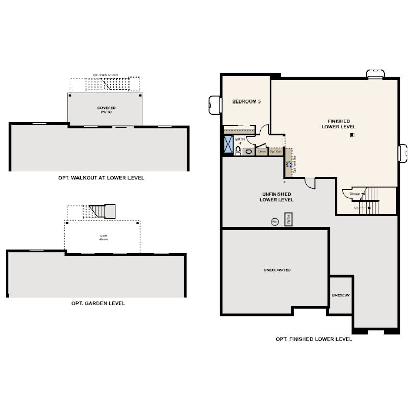 Columbia II | Residence 50162 | Lower Level Floorplan Options