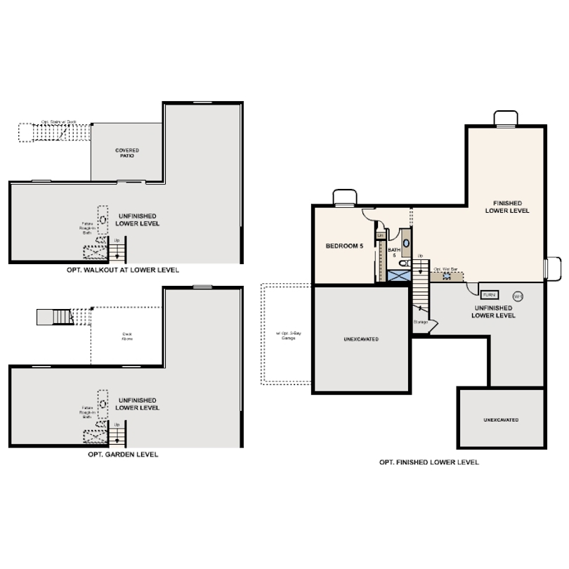 Wellesley | Residence 50264 | Lower Level Floor Plan Options