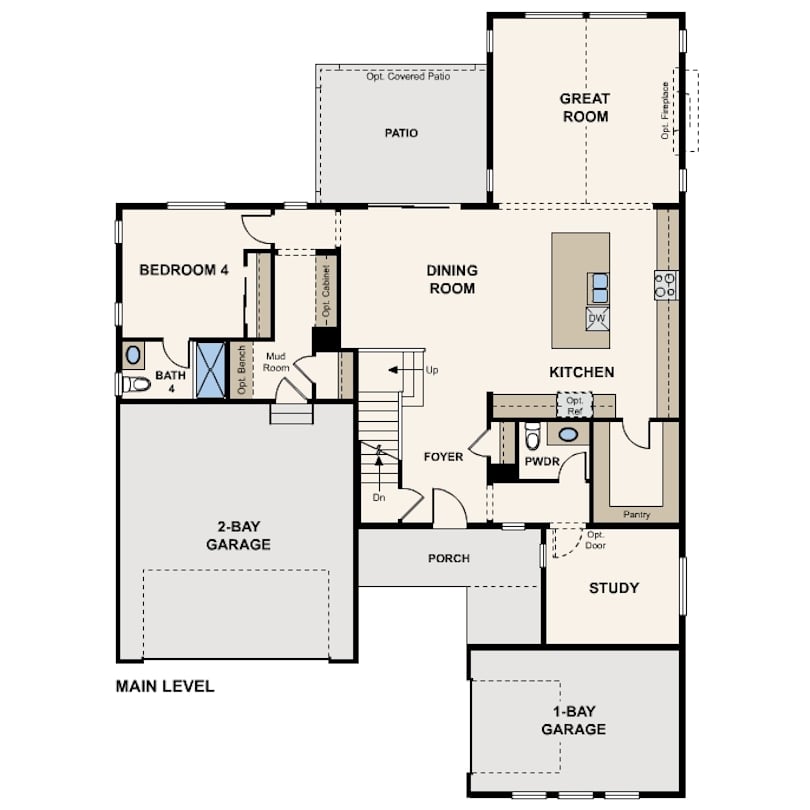 Wellesley | Residence 50264 | Main Level Floor Plan