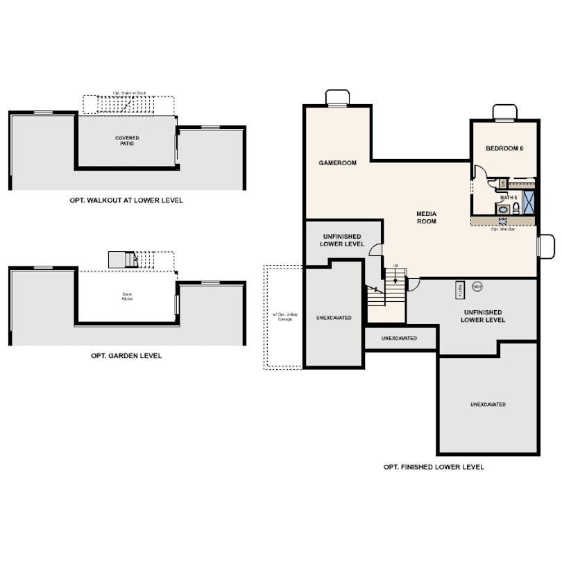 Harvard | Residence 50266 | Lower Level Floor Plan Options