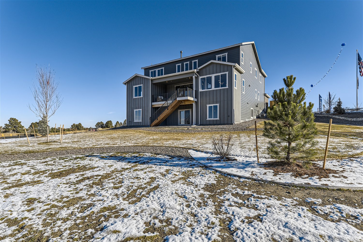 A house in a snowy environment.