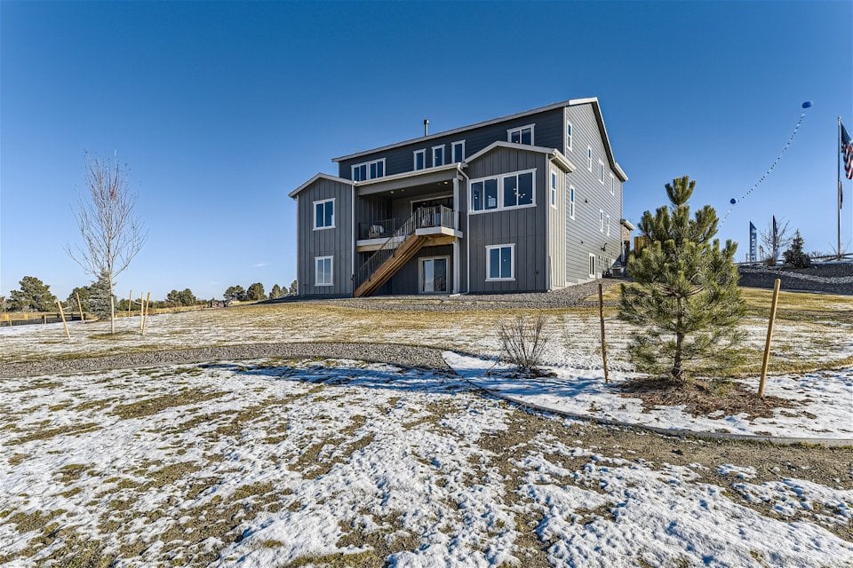 A house in a snowy environment.
