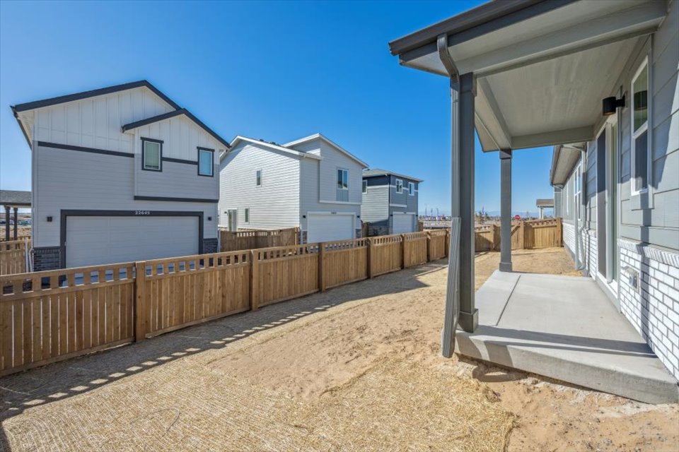 A row of white buildings.