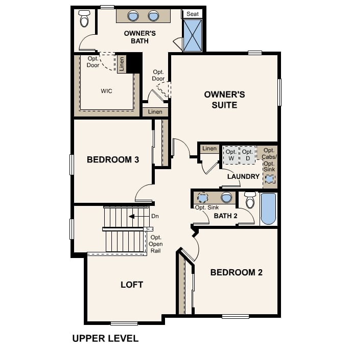 Diagram, engineering drawing. Langston Floorplan, Upper Level