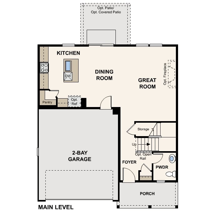 Diagram, engineering drawing. Lanner Floorplan, Main Level
