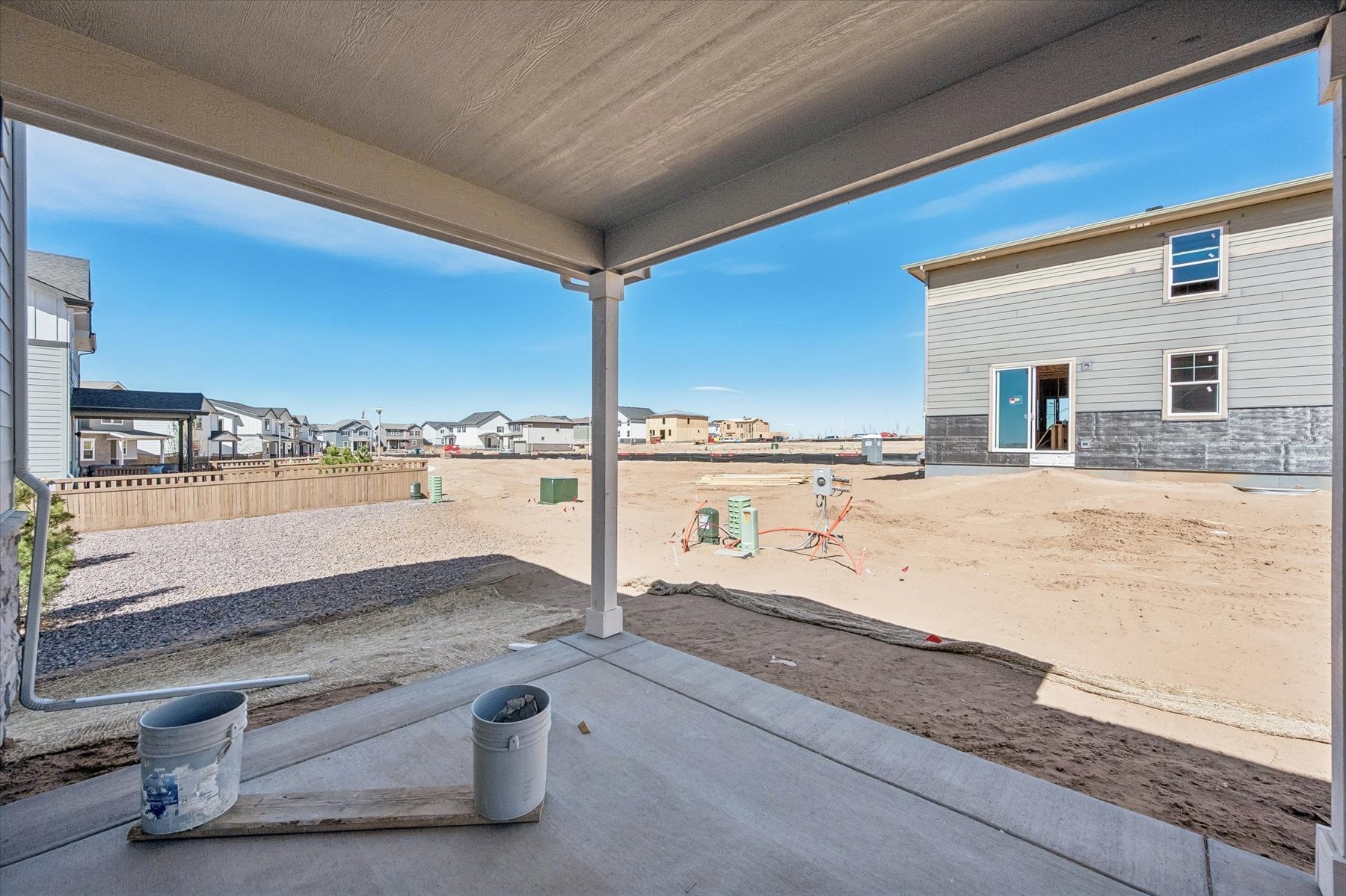 A house under construction.