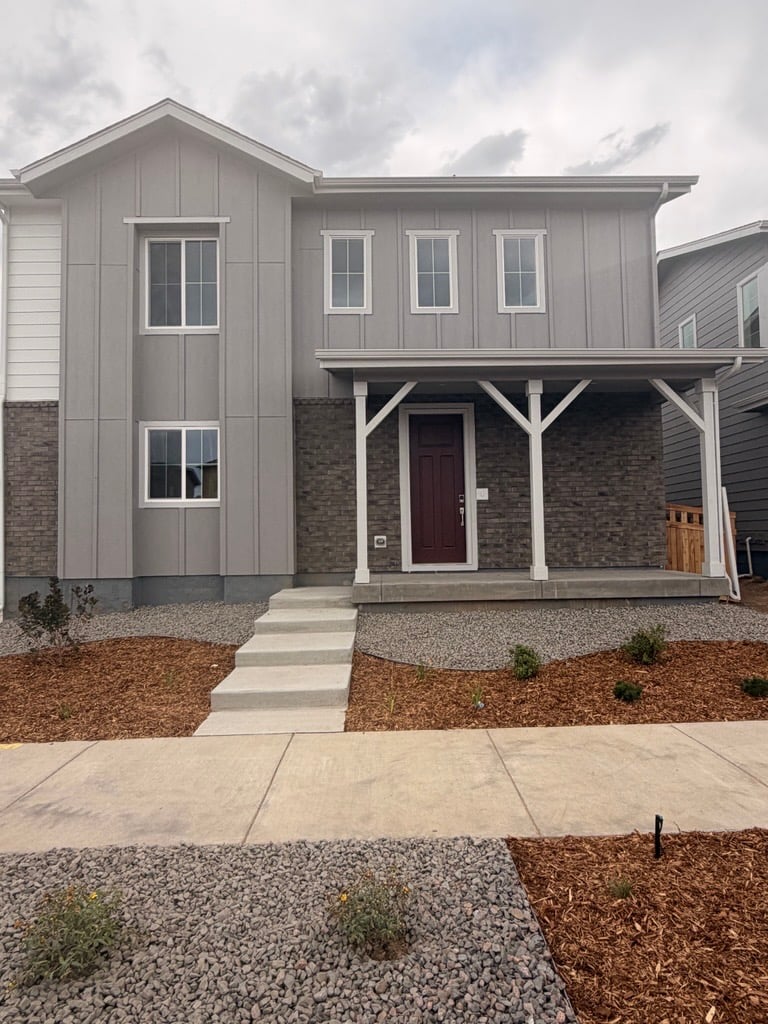 A house with a front porch.