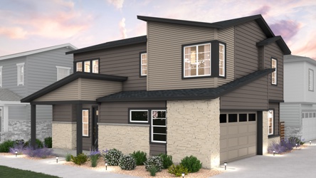 A house with a driveway.