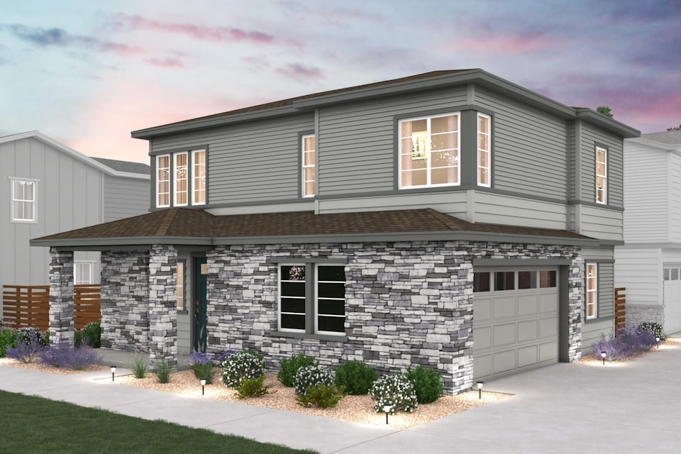 A house with a garage.