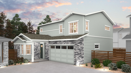 A house with a garage.