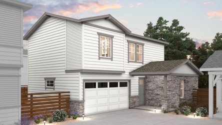 A house with a garage.