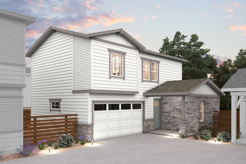 A house with a garage.