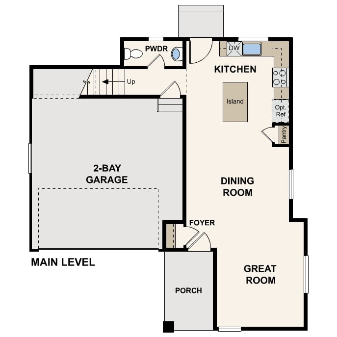 Diagram, engineering drawing. Ember Floorplan, Main Level