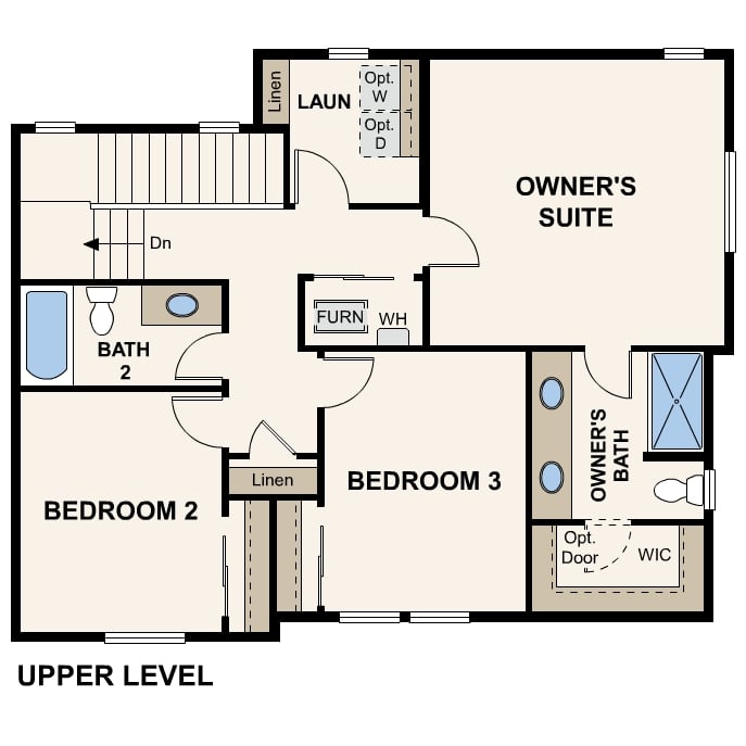 Diagram, engineering drawing. Ember Floorplan, Upper Level