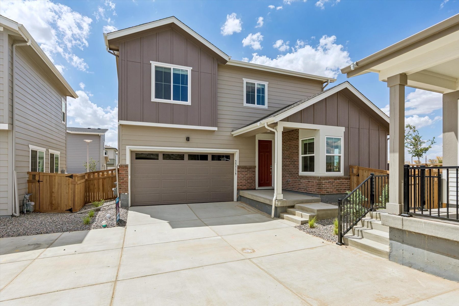 A house with a garage.