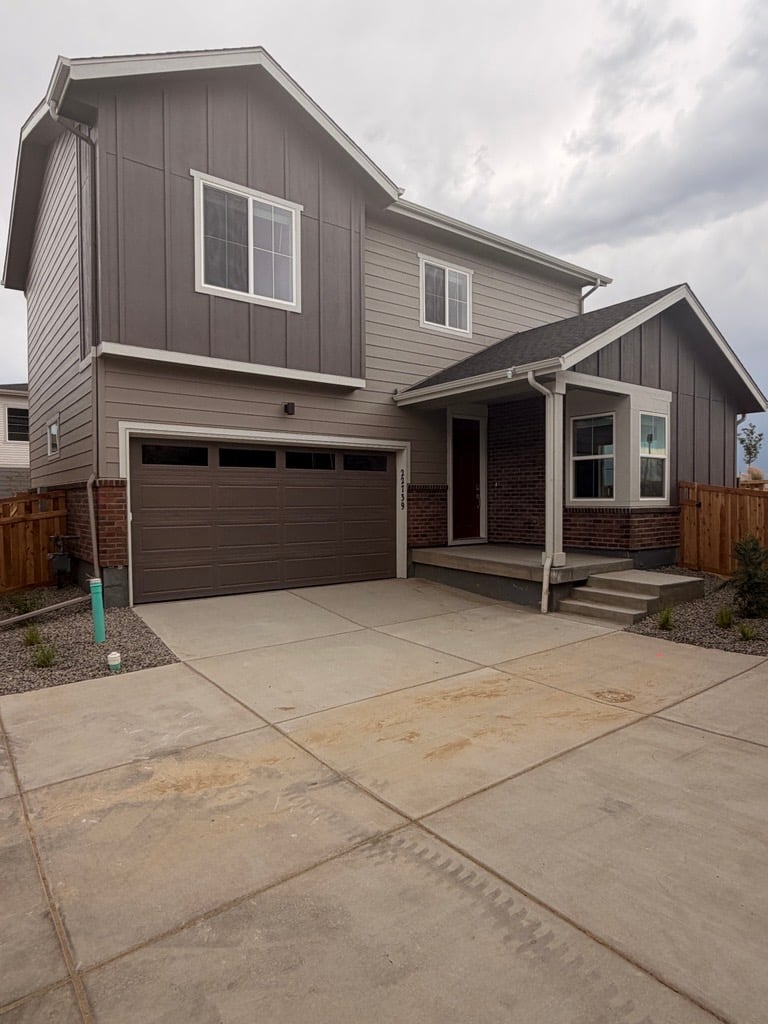 A house with a garage.