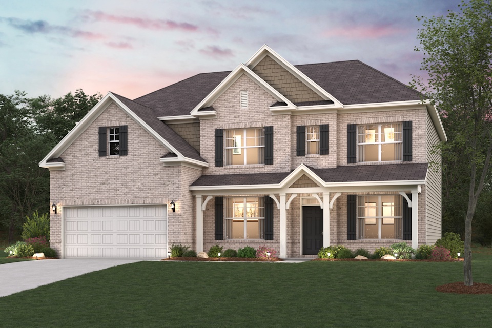 A house with a large front yard.