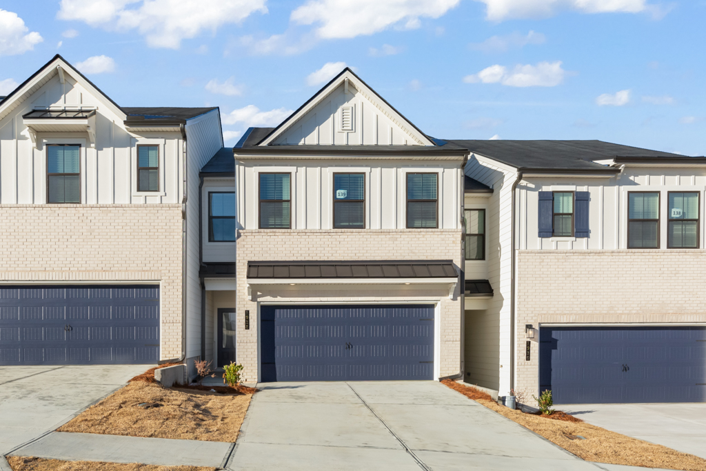 A building with a garage.