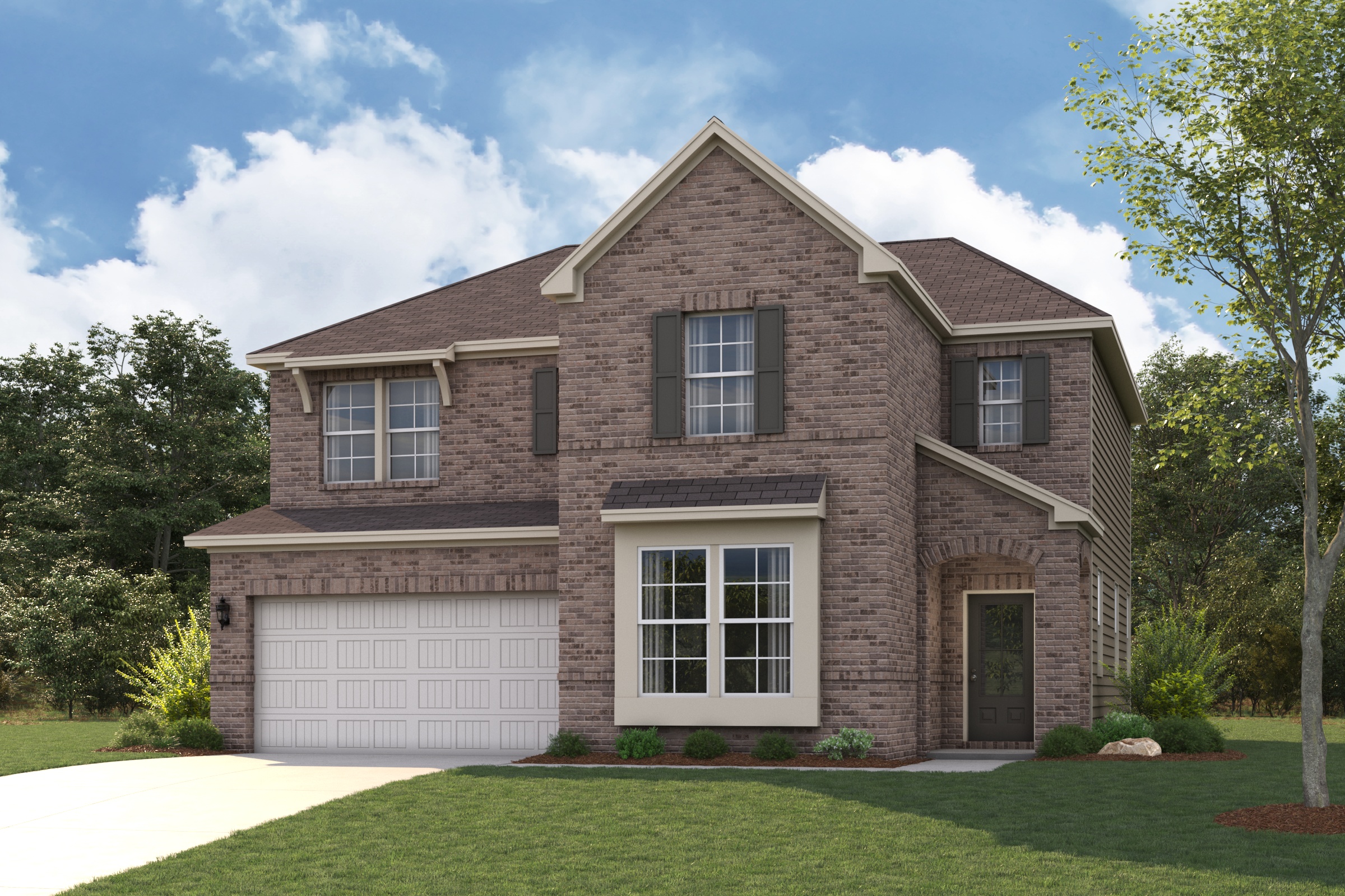 A house with a garage.