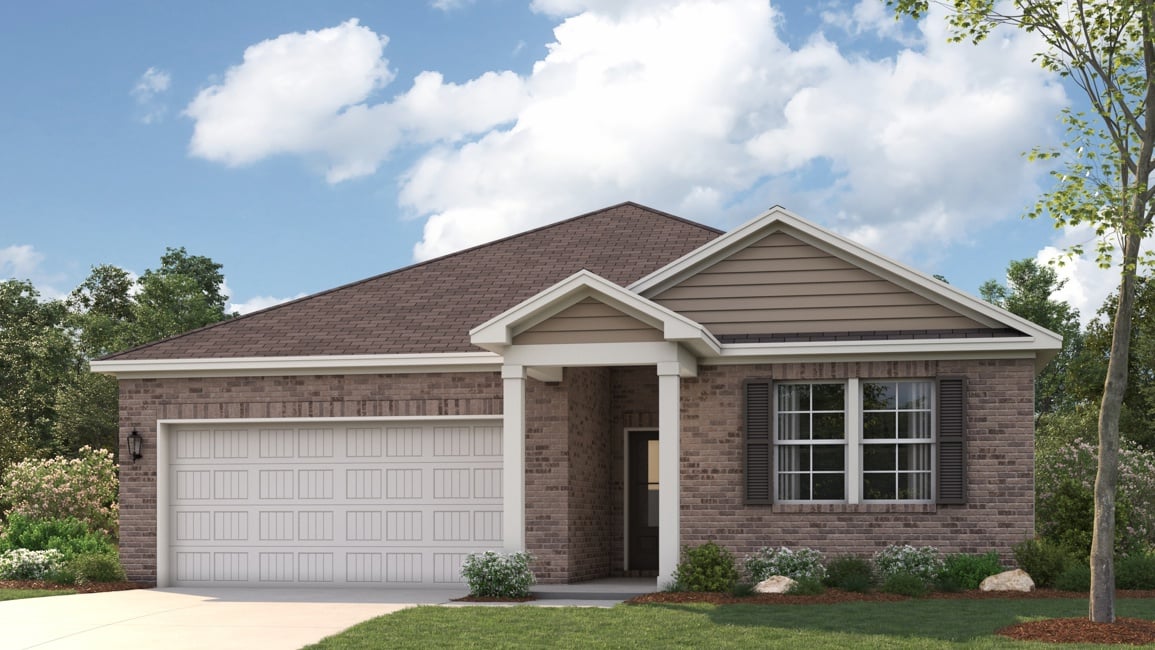 A house with a garage.